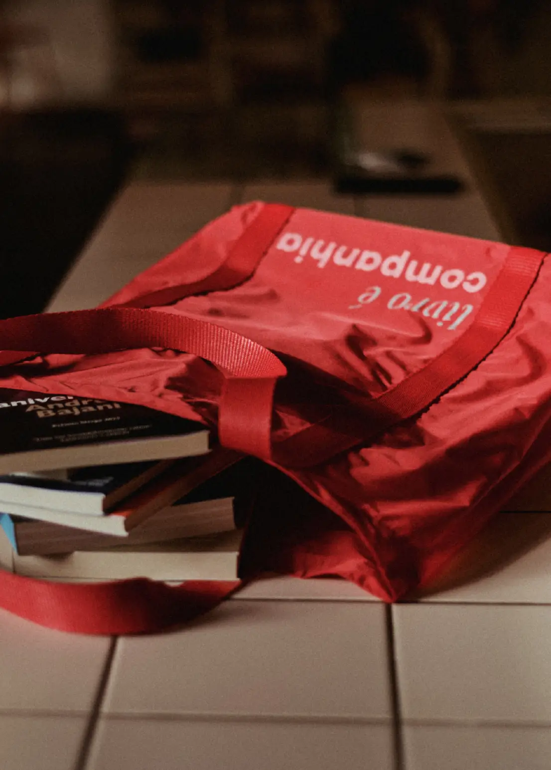 Leitura com pilha de livros